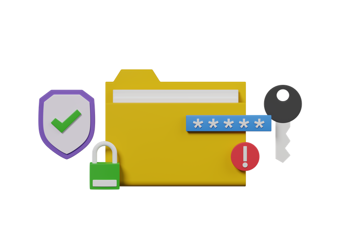 Seguridad de datos  3D Icon