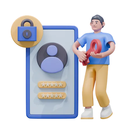 Seguridad de datos personales  3D Illustration