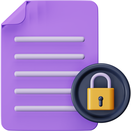 Seguridad de documentos  3D Icon