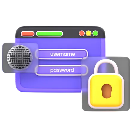 Seguridad de inicio de sesión  3D Icon