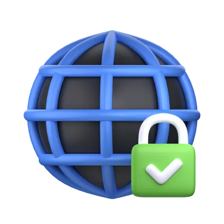 Seguridad de Internet  3D Icon