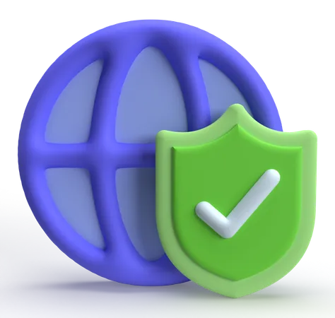 Seguridad de Internet  3D Icon