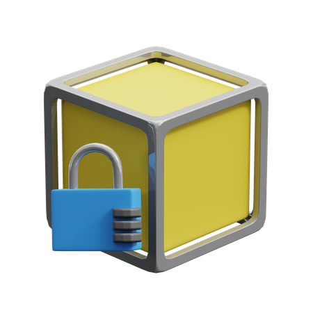 Seguridad de cadena de bloques  3D Icon