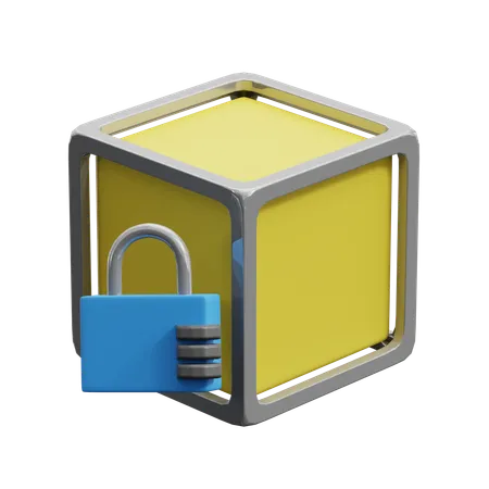 Seguridad de cadena de bloques  3D Icon