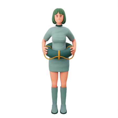 Seguridad de la mujer  3D Icon