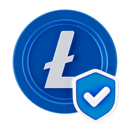 Seguridad litecoin  3D Icon