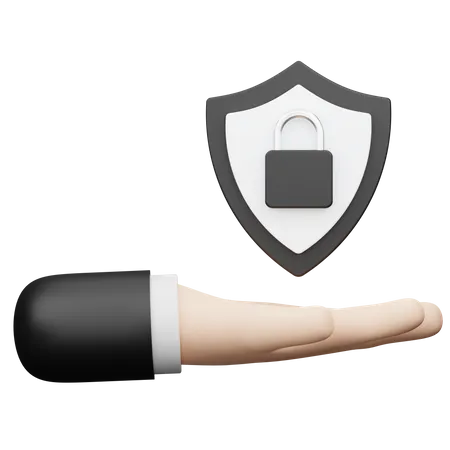 Seguridad de mano  3D Icon