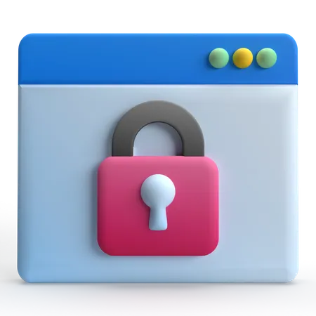 Seguridad de la página web  3D Icon