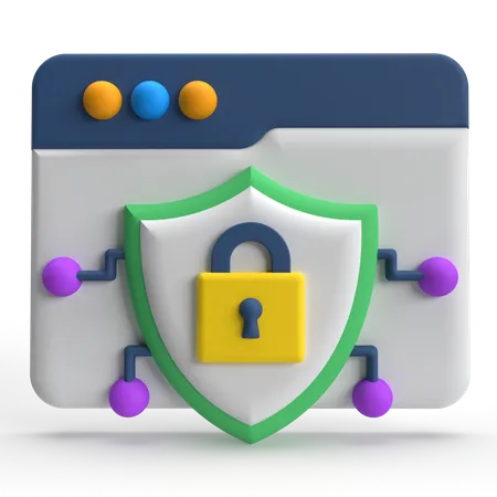 Seguridad de la página web  3D Icon