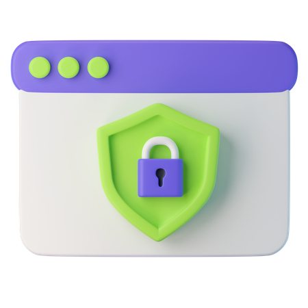Seguridad de la página web  3D Icon