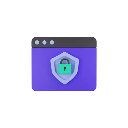 Seguridad de la página web  3D Icon