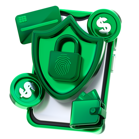 Seguridad de pago  3D Icon