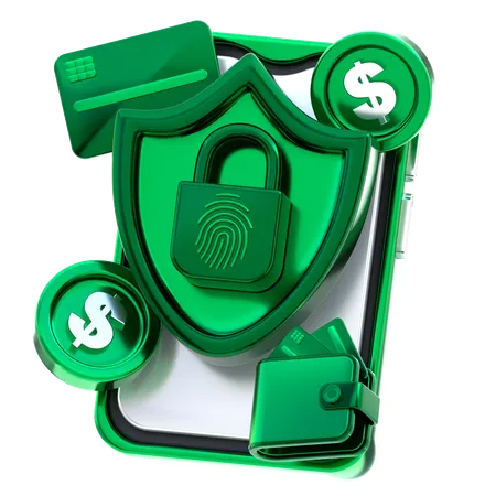 Seguridad de pago  3D Icon