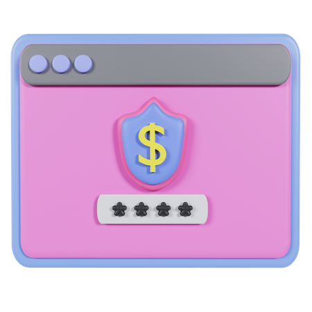 Seguridad de pago  3D Icon