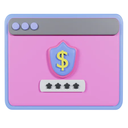 Seguridad de pago  3D Icon