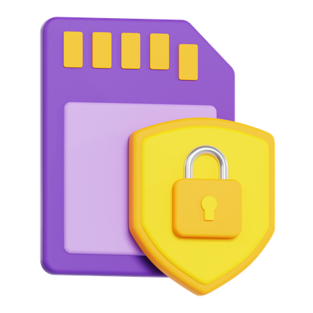 Seguridad de la tarjeta sd  3D Icon