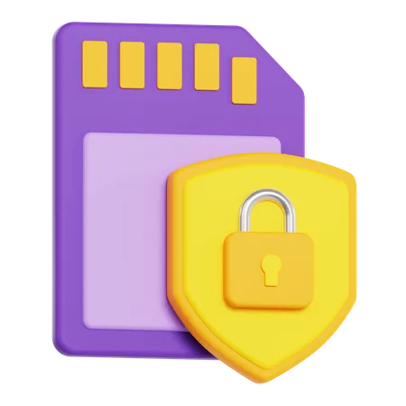 Seguridad de la tarjeta sd  3D Icon