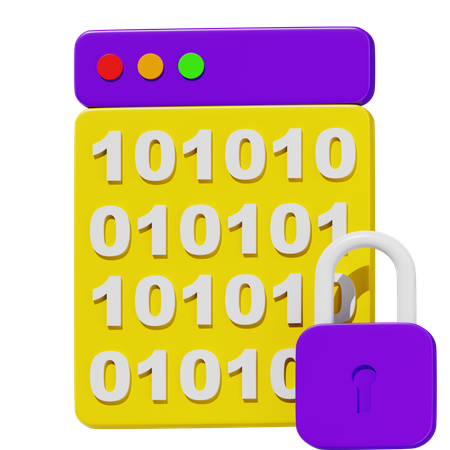 Seguridad del código binario  Ícono 3D