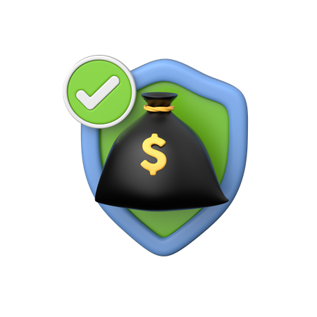 Seguridad del dinero  3D Icon