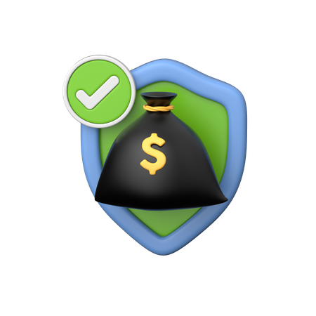 Seguridad del dinero  3D Icon