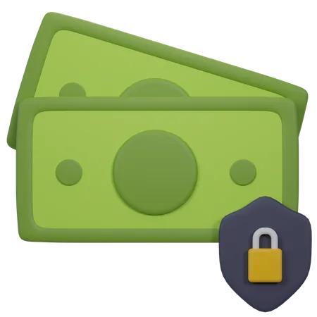 Seguridad del dinero  3D Icon