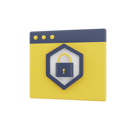 Seguridad del navegador  3D Icon