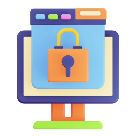 Seguridad del navegador  3D Icon