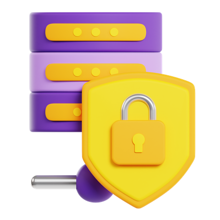 Seguridad del servidor  3D Icon