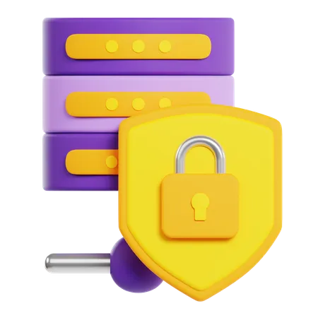 Seguridad del servidor  3D Icon