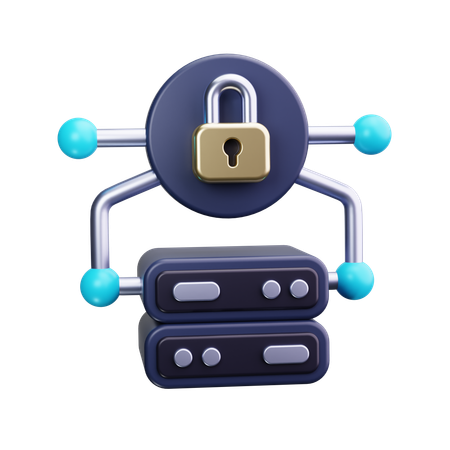 Seguridad del servidor  3D Icon