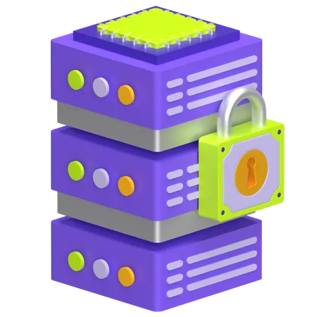 Seguridad del servidor  3D Icon