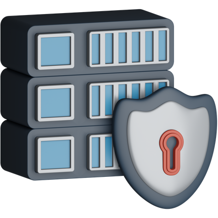 Seguridad del servidor  3D Icon