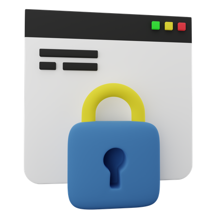 Seguridad del sitio web  3D Icon