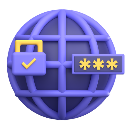 Seguridad del sitio web  3D Icon