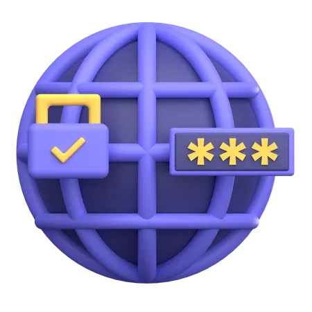 Seguridad del sitio web  3D Icon