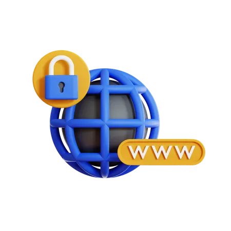 Seguridad del sitio web  3D Icon