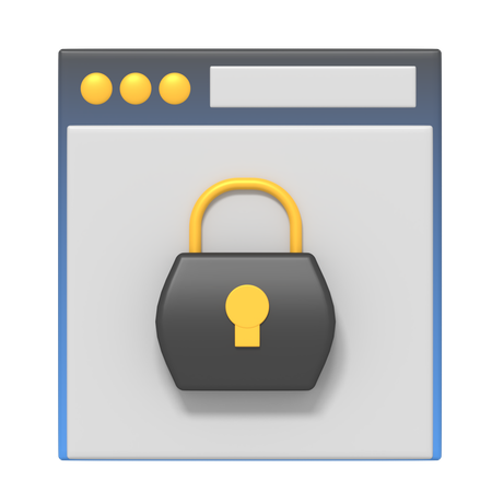 Seguridad del sitio web  3D Icon