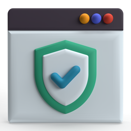 Seguridad del sitio web  3D Icon