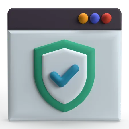 Seguridad del sitio web  3D Icon