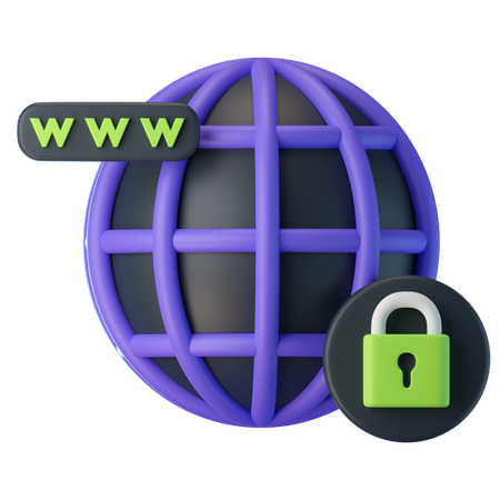 Seguridad del sitio web  3D Icon