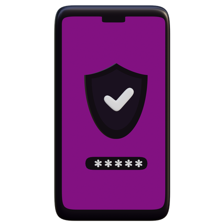 Seguridad del teléfono inteligente  3D Illustration