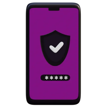 Seguridad del teléfono inteligente  3D Illustration