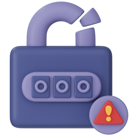 Seguridad desbloqueada  3D Icon