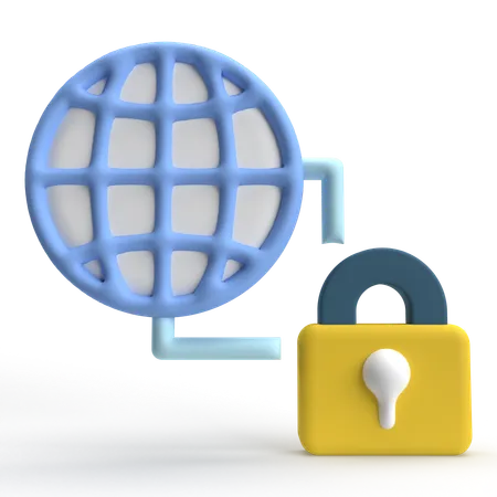 Seguridad de Internet  3D Icon