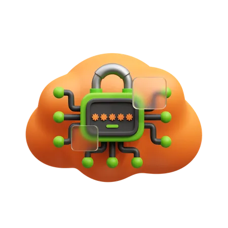 Seguridad en la nube  3D Icon