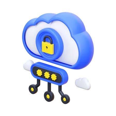 Seguridad en la nube  3D Icon