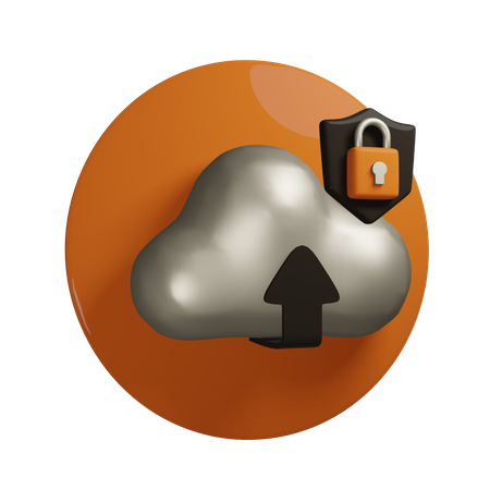 Seguridad en la nube  3D Icon