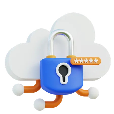 Seguridad en la nube  3D Icon