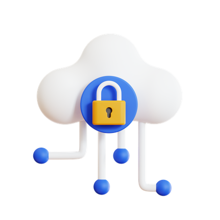 Seguridad en la nube  3D Icon