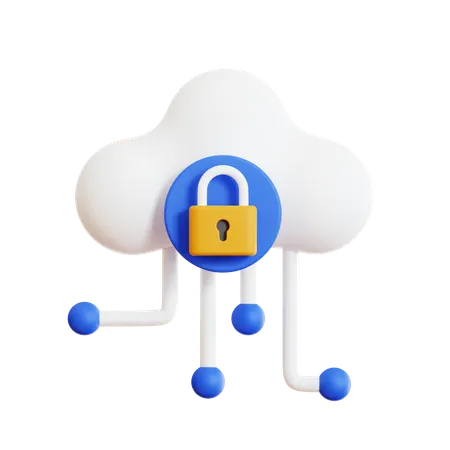 Seguridad en la nube  3D Icon